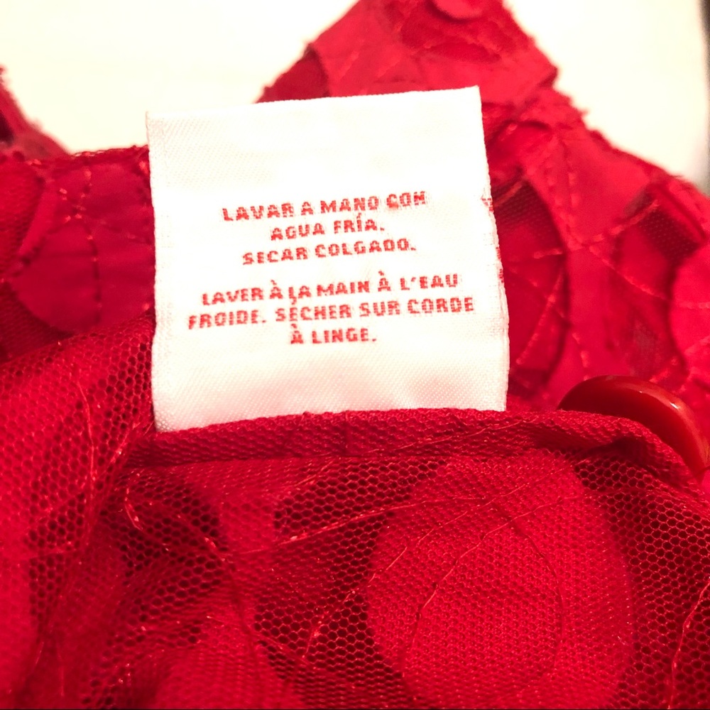 Ruby Rd. Red Sheer Button Collar Top - image 2